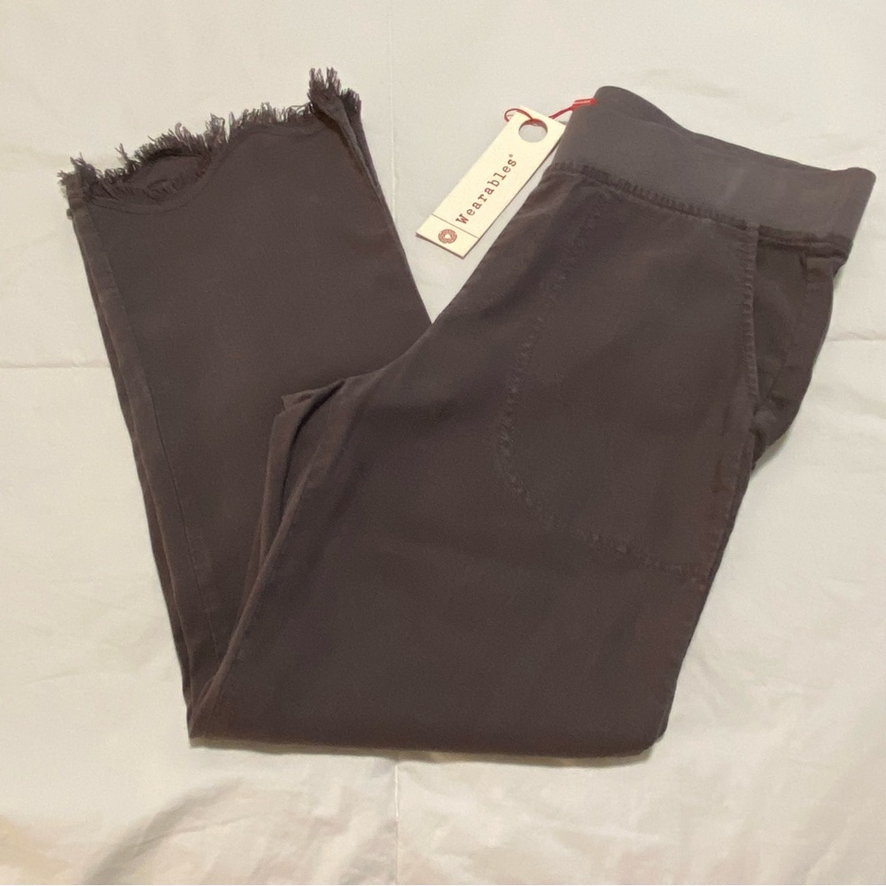 XCVI Wearables Dark Gray Frayed Hem Pants - Picture 12 of 14